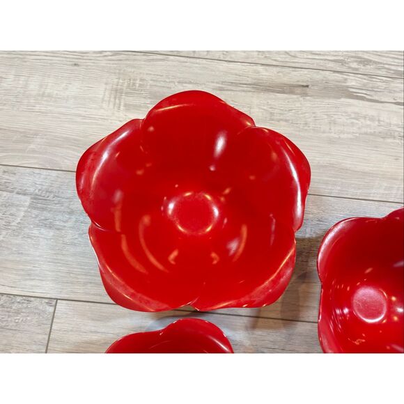Zak! Designs Red Rose Nesting Bowls 4pc Set - Picture 3 of 11
